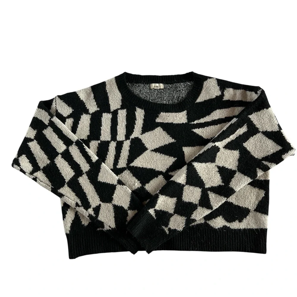 Debut Abstract Black and Cream Sweater - Picture 1 of 5
